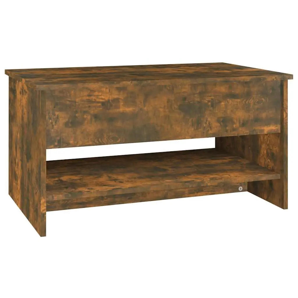 Coffee Table Smoked Oak Adjustable Liftable Top Engineered Wood