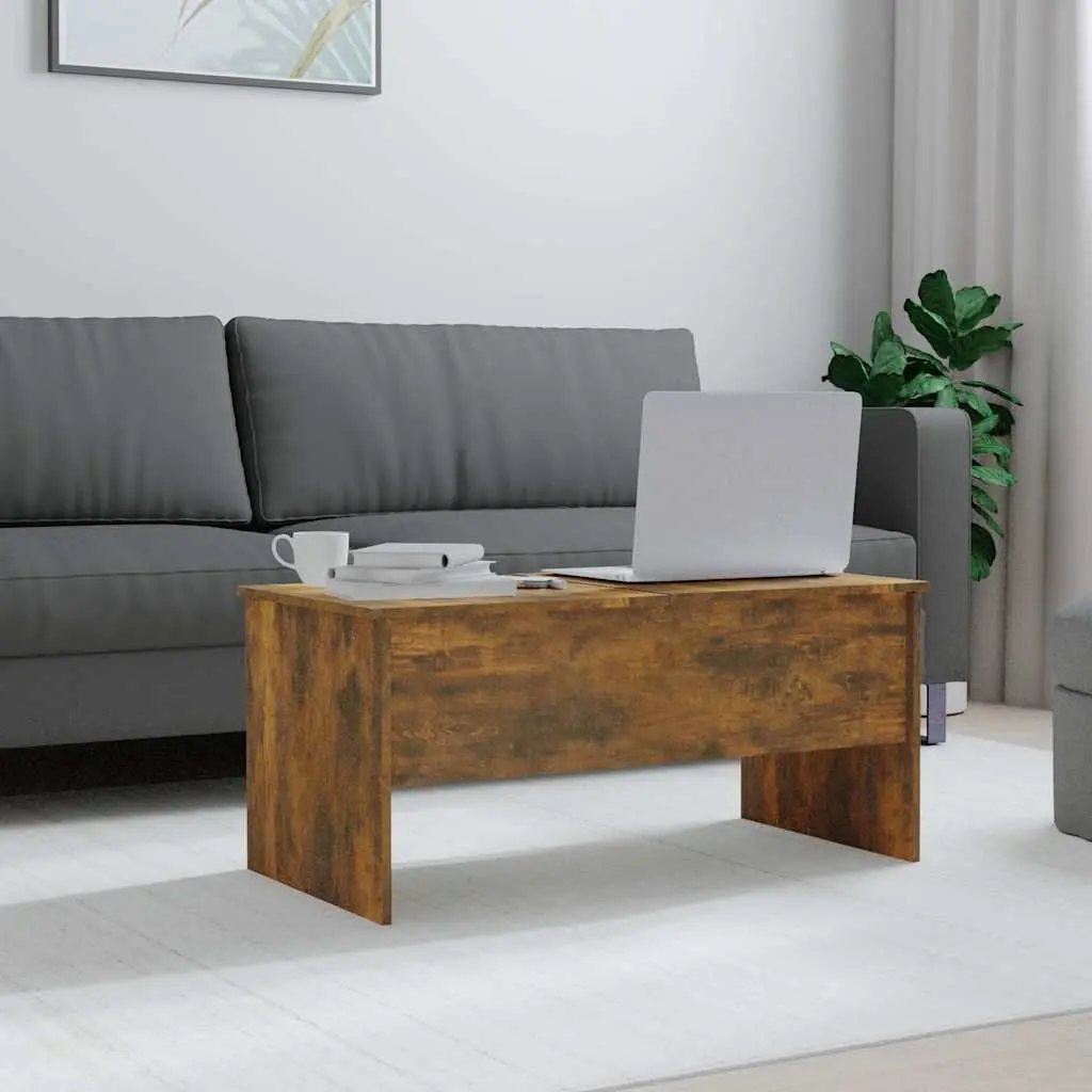 Lift-Top Coffee Table with Storage in Brown