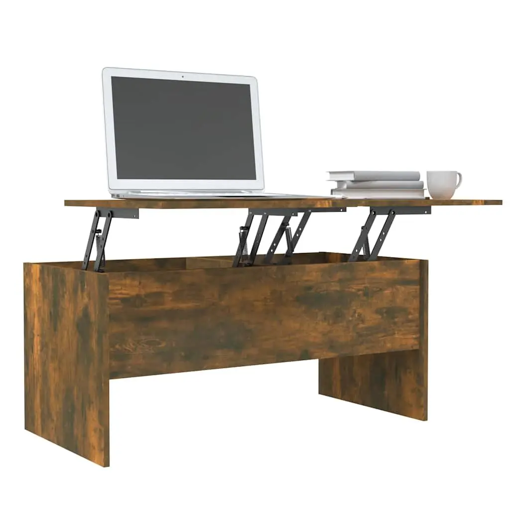 Lift-Top Coffee Table with Storage in Brown