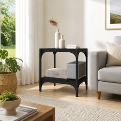 Black Industrial TV Cabinet with Shelves 40x33x41 cm