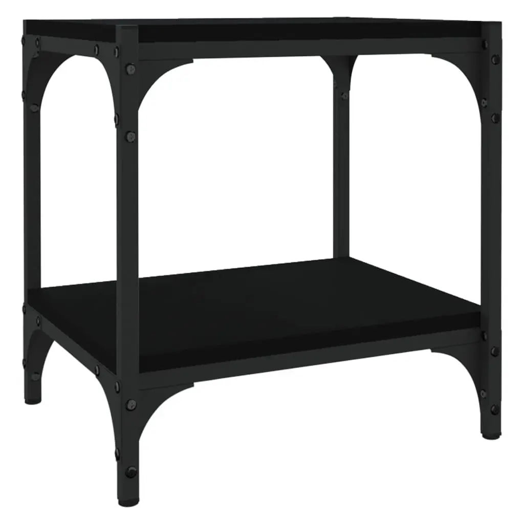 TV Cabinet Industrial Style Black 40x33x41 cm Engineered Wood and Steel Frame Storage Unit