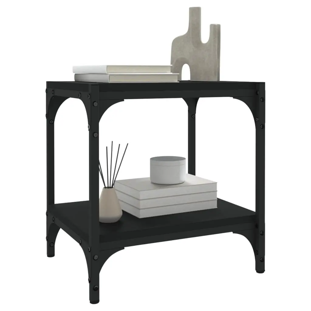 TV Cabinet Industrial Style Black 40x33x41 cm Engineered Wood and Steel Frame Storage Unit