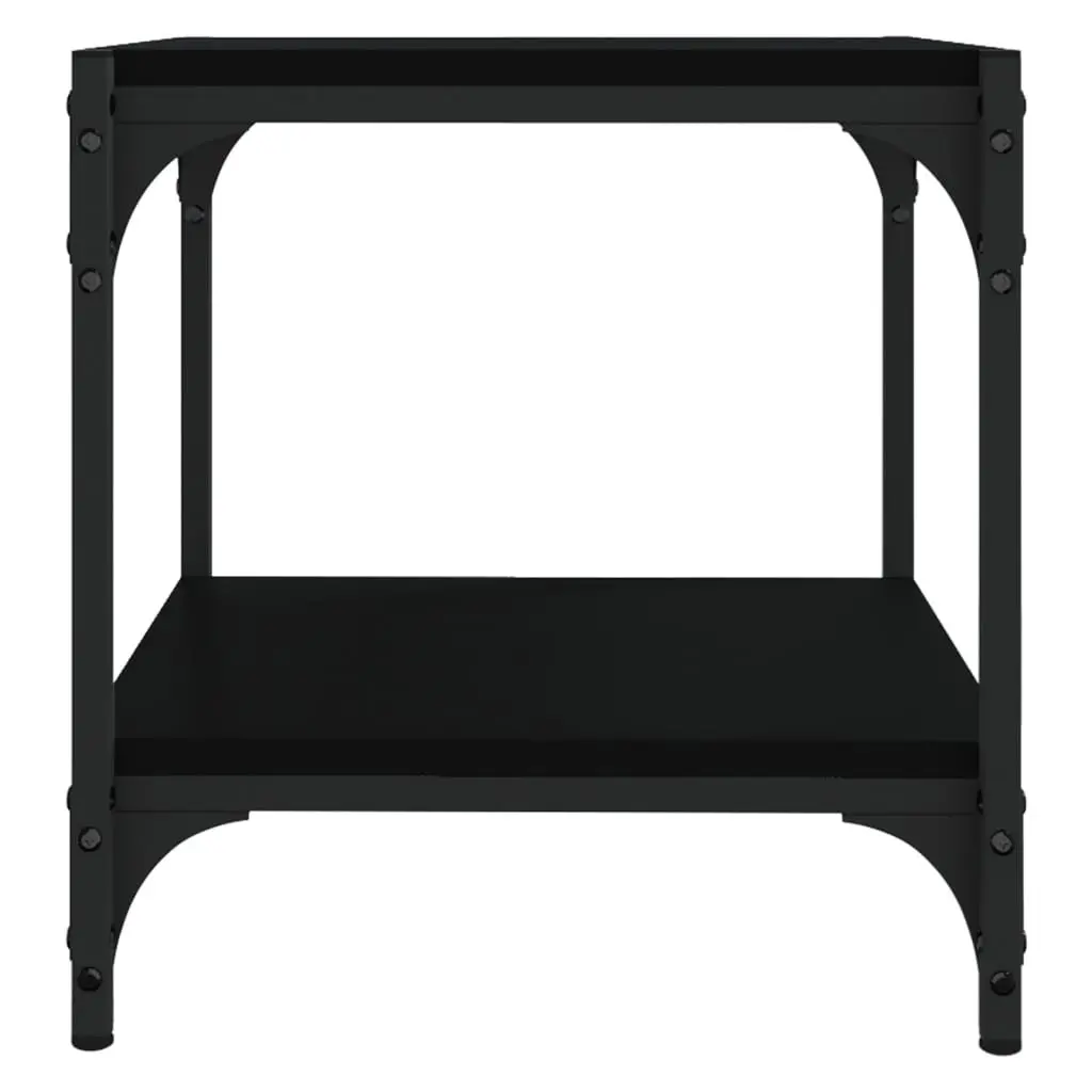 TV Cabinet Industrial Style Black 40x33x41 cm Engineered Wood and Steel Frame Storage Unit