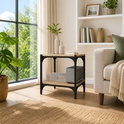 Brown Engineered Wood TV Cabinet with 2 Shelves