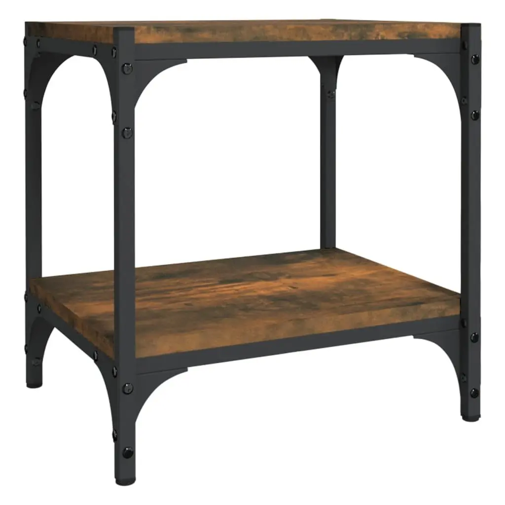 TV Cabinet Industrial Style Brown Engineered Wood Steel Frame 2 Shelves