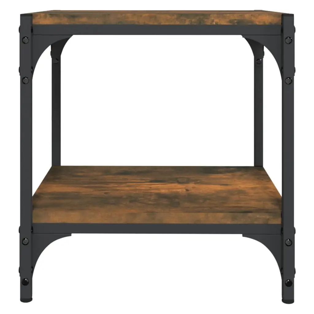 TV Cabinet Industrial Style Brown Engineered Wood Steel Frame 2 Shelves