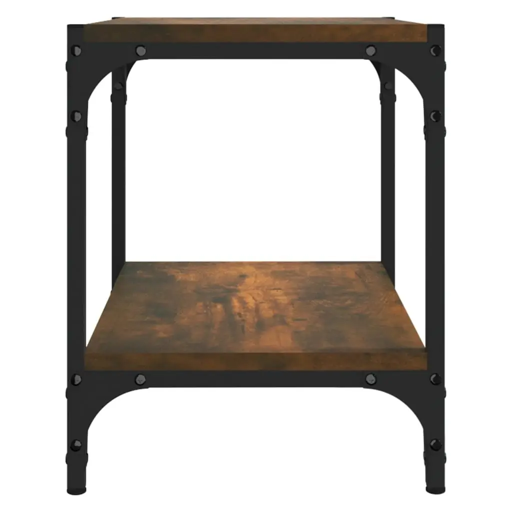TV Cabinet Industrial Style Brown Engineered Wood Steel Frame 2 Shelves