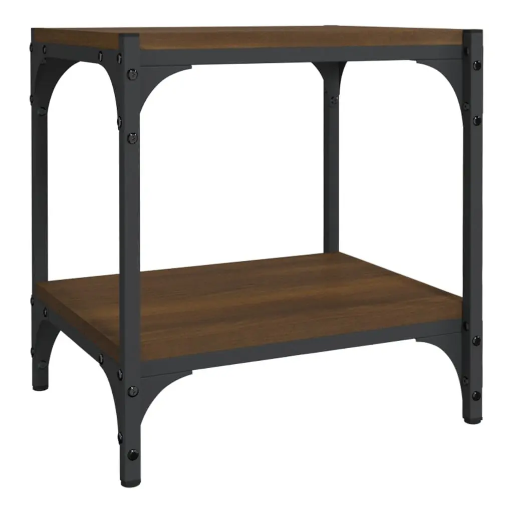 TV Cabinet Industrial Brown Oak 40x33x41cm Engineered Wood Steel Frame