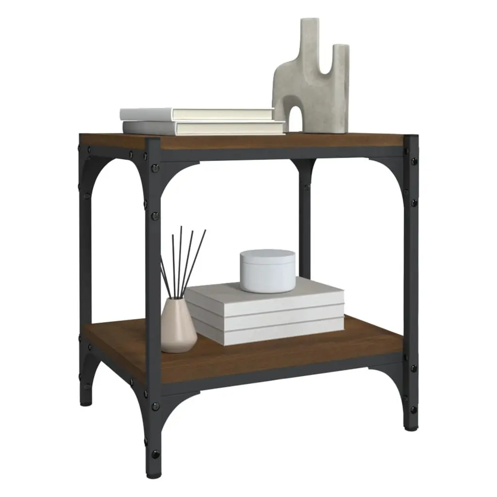 TV Cabinet Industrial Brown Oak 40x33x41cm Engineered Wood Steel Frame