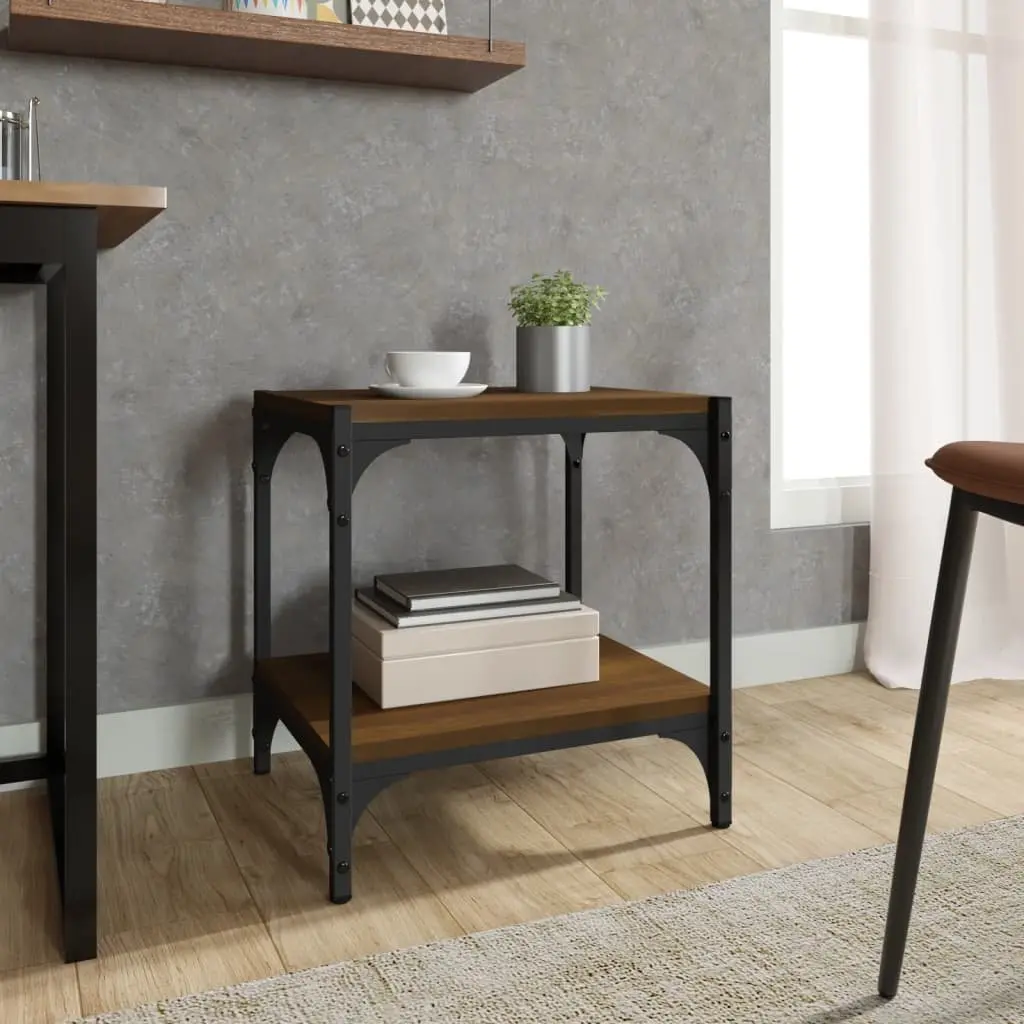TV Cabinet Industrial Brown Oak 40x33x41cm Engineered Wood Steel Frame