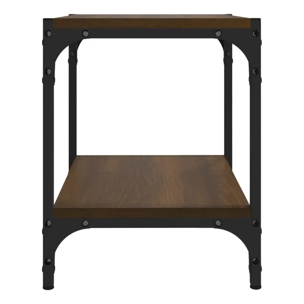 TV Cabinet Industrial Brown Oak 40x33x41cm Engineered Wood Steel Frame