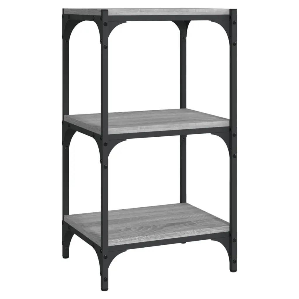 Book Cabinet Industrial Style Grey 40x33x70.5 cm Engineered Wood and Steel