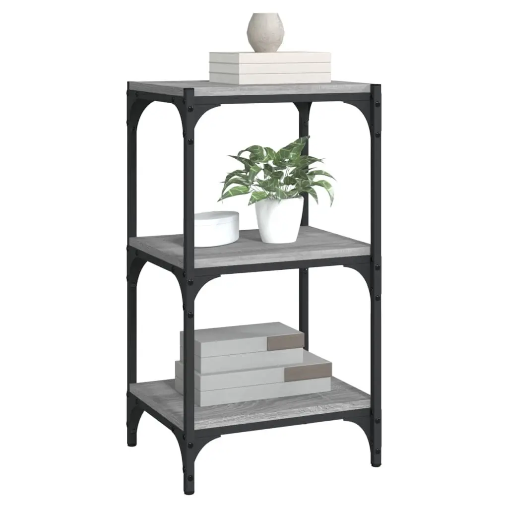 Book Cabinet Industrial Style Grey 40x33x70.5 cm Engineered Wood and Steel