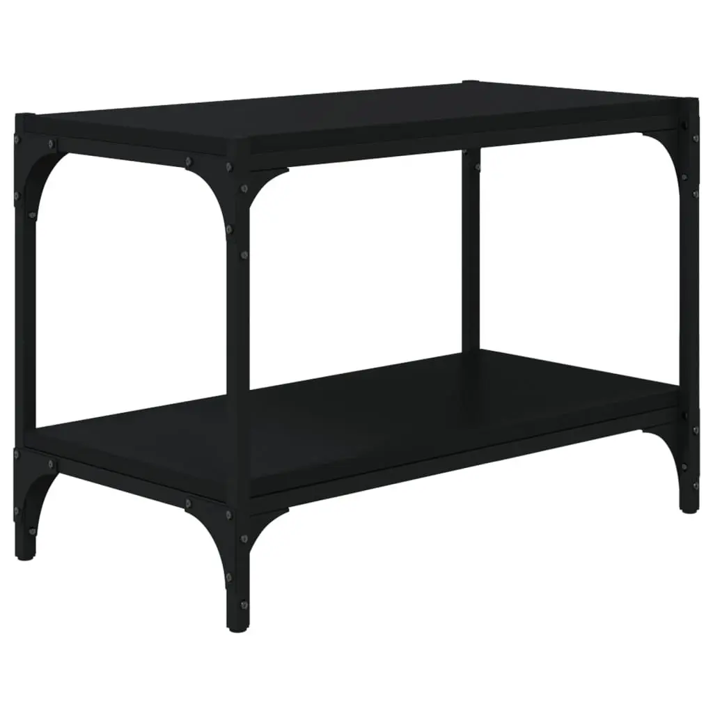 TV Cabinet Industrial Style Black 60x33x41 cm Engineered Wood and Steel Storage Unit