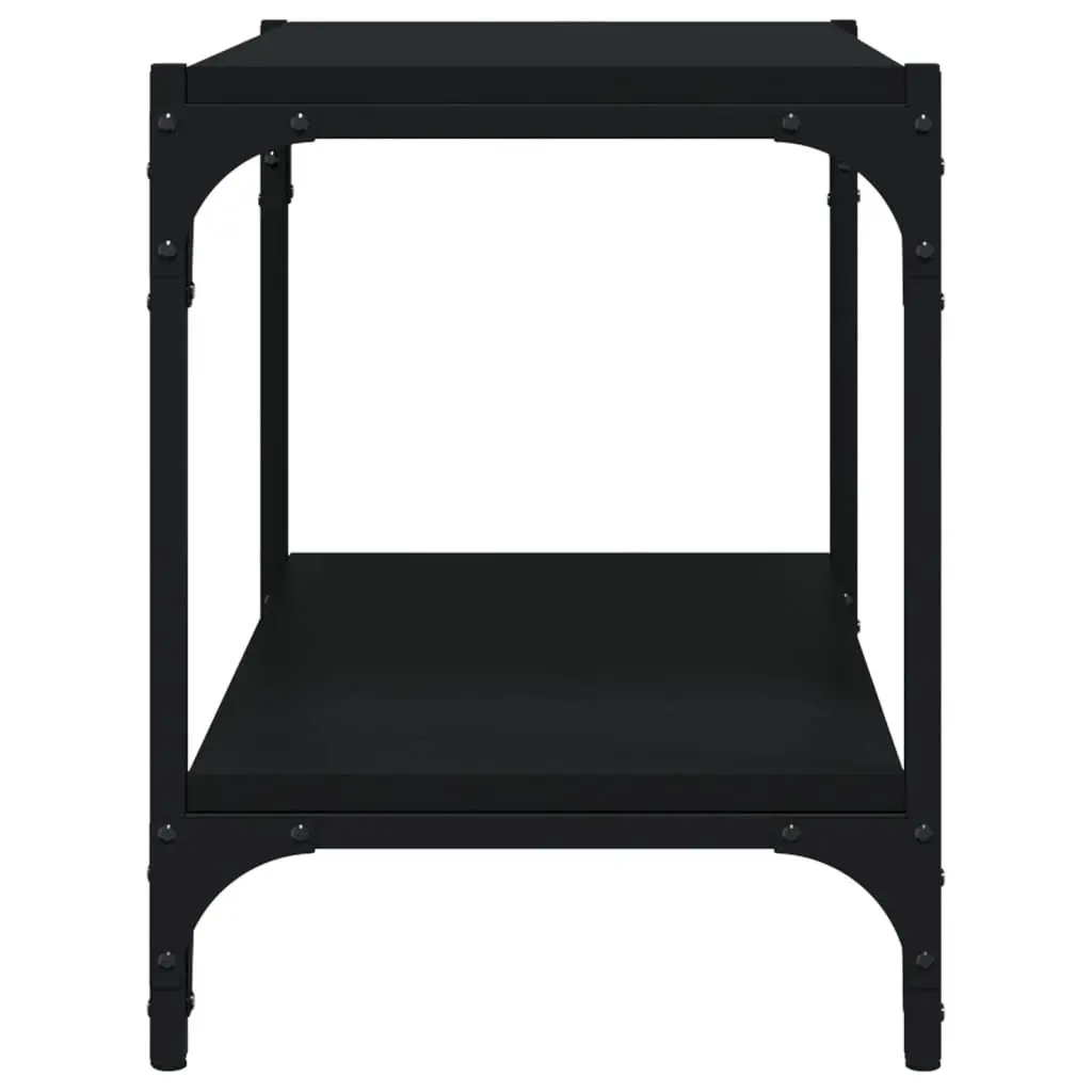 TV Cabinet Industrial Style Black 60x33x41 cm Engineered Wood and Steel Storage Unit