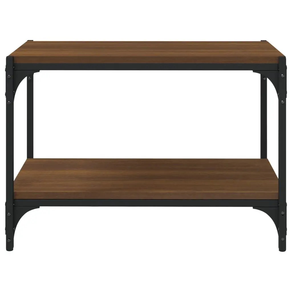 TV Cabinet Industrial Style Brown Oak 60x33x41 cm Engineered Wood and Steel Storage Unit with Shelves