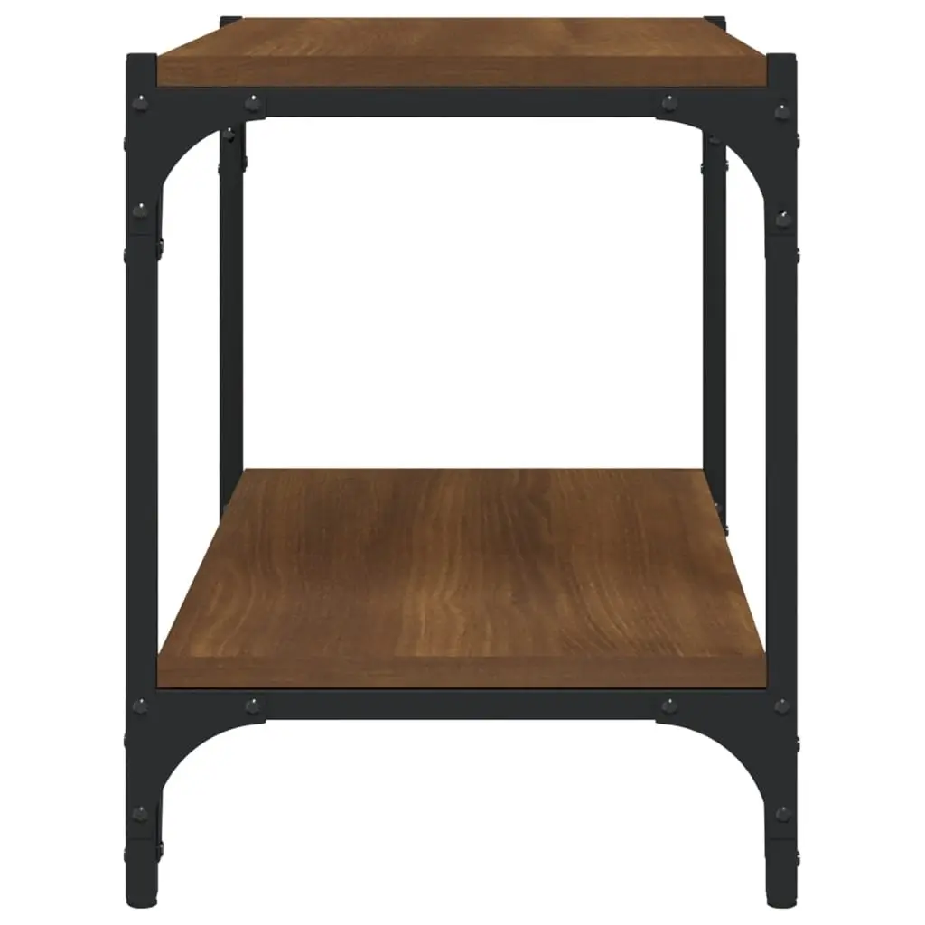 TV Cabinet Industrial Style Brown Oak 60x33x41 cm Engineered Wood and Steel Storage Unit with Shelves