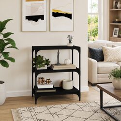 Black Book Cabinet with 3 Shelves, 60x33x70.5cm