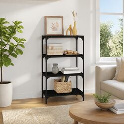 Black Book Cabinet with 4 Shelves for Storage