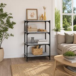 Grey Sonoma Book Cabinet with 4 Shelves, 60x33x100cm