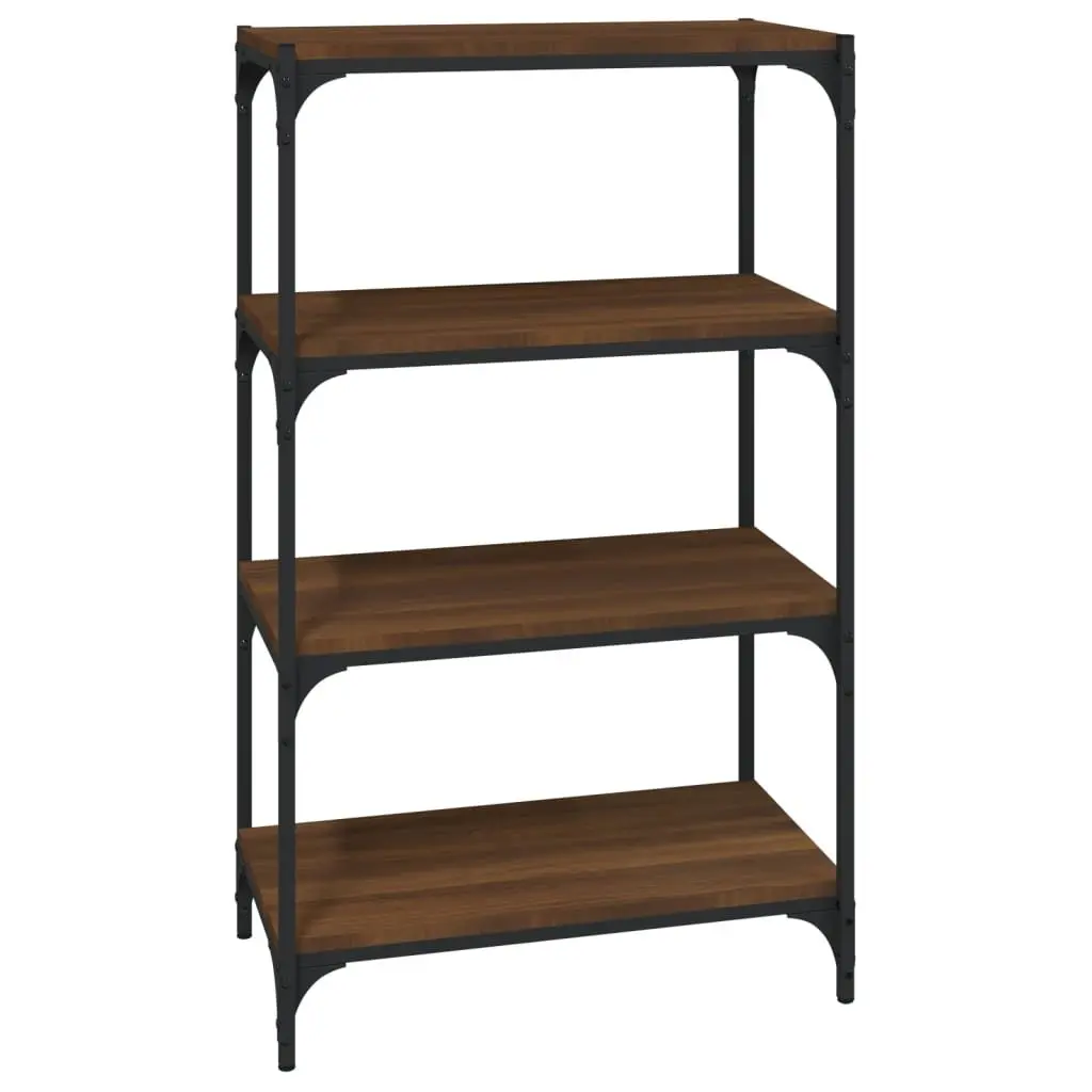 Book Cabinet Industrial Style Engineered Wood Steel Frame Brown Oak Storage 60x33x100cm