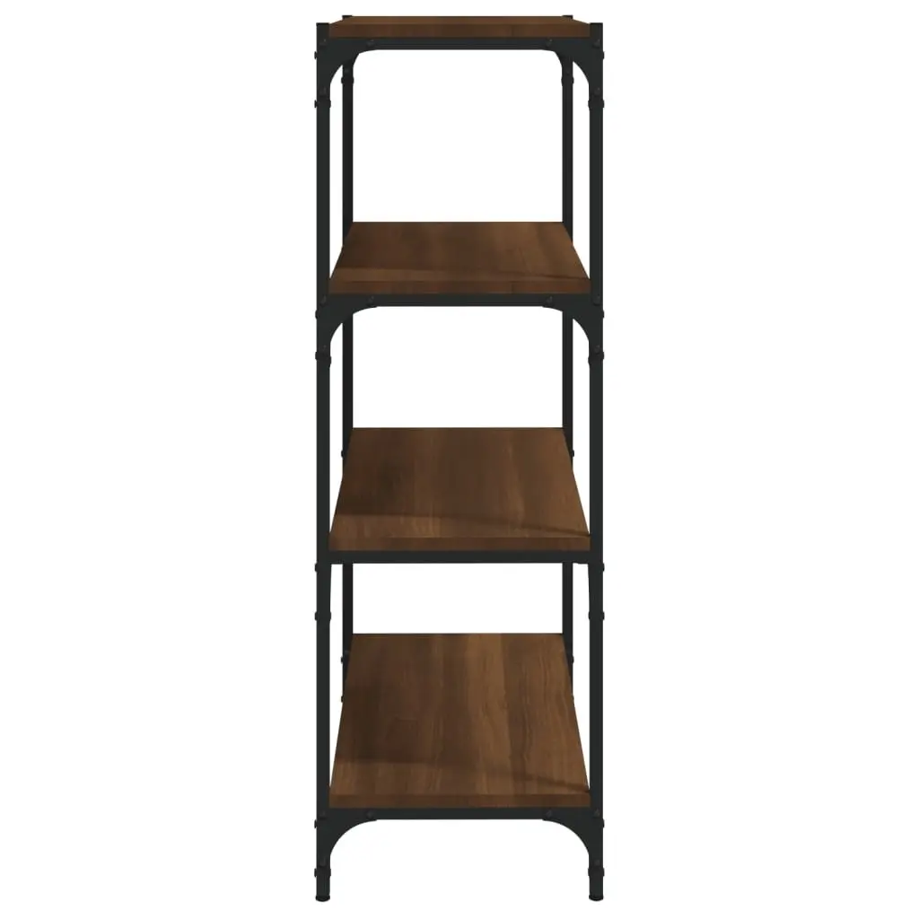 Book Cabinet Industrial Style Engineered Wood Steel Frame Brown Oak Storage 60x33x100cm