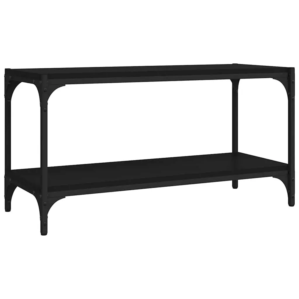 TV Cabinet Industrial Style Black 80x33x41 cm Engineered Wood and Steel