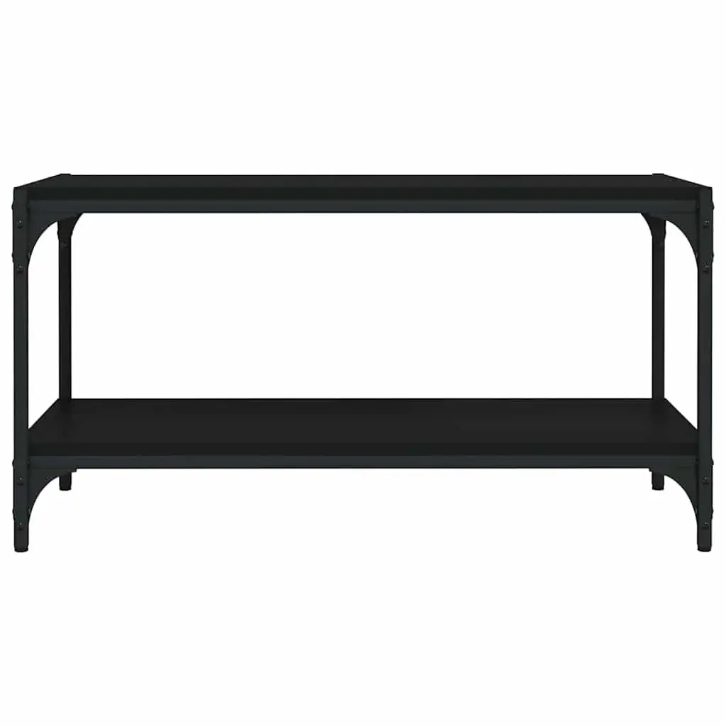 TV Cabinet Industrial Style Black 80x33x41 cm Engineered Wood and Steel