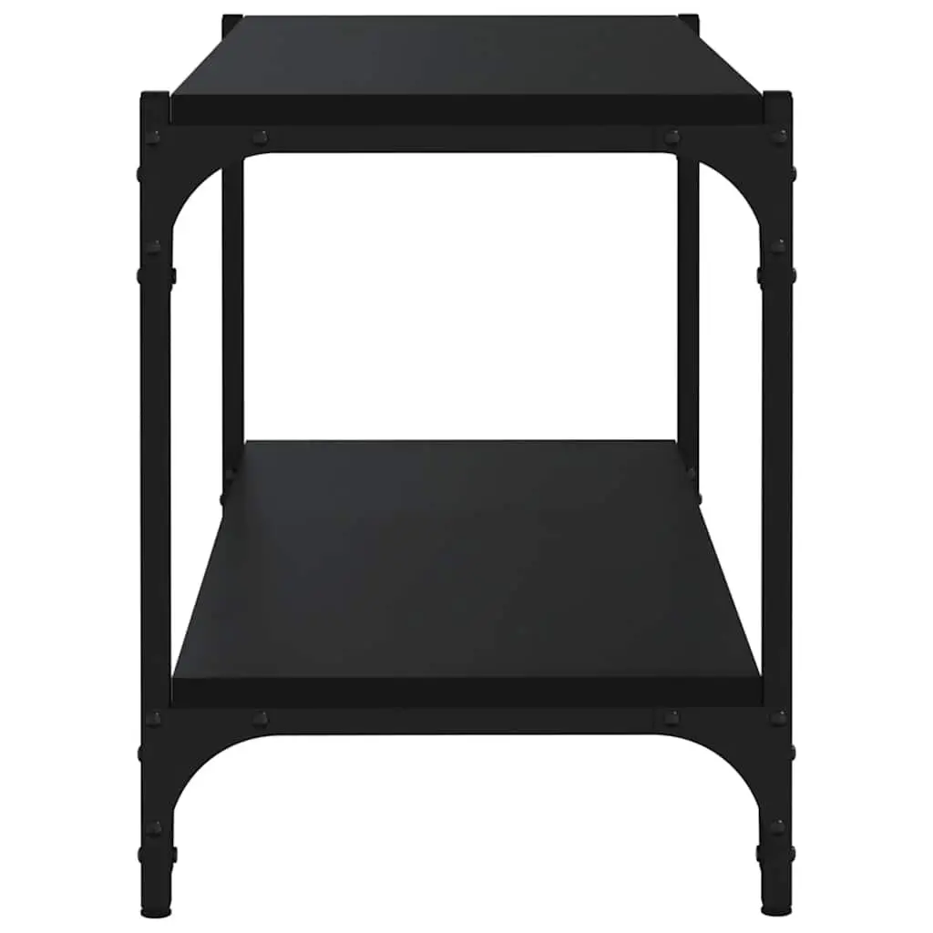 TV Cabinet Industrial Style Black 80x33x41 cm Engineered Wood and Steel