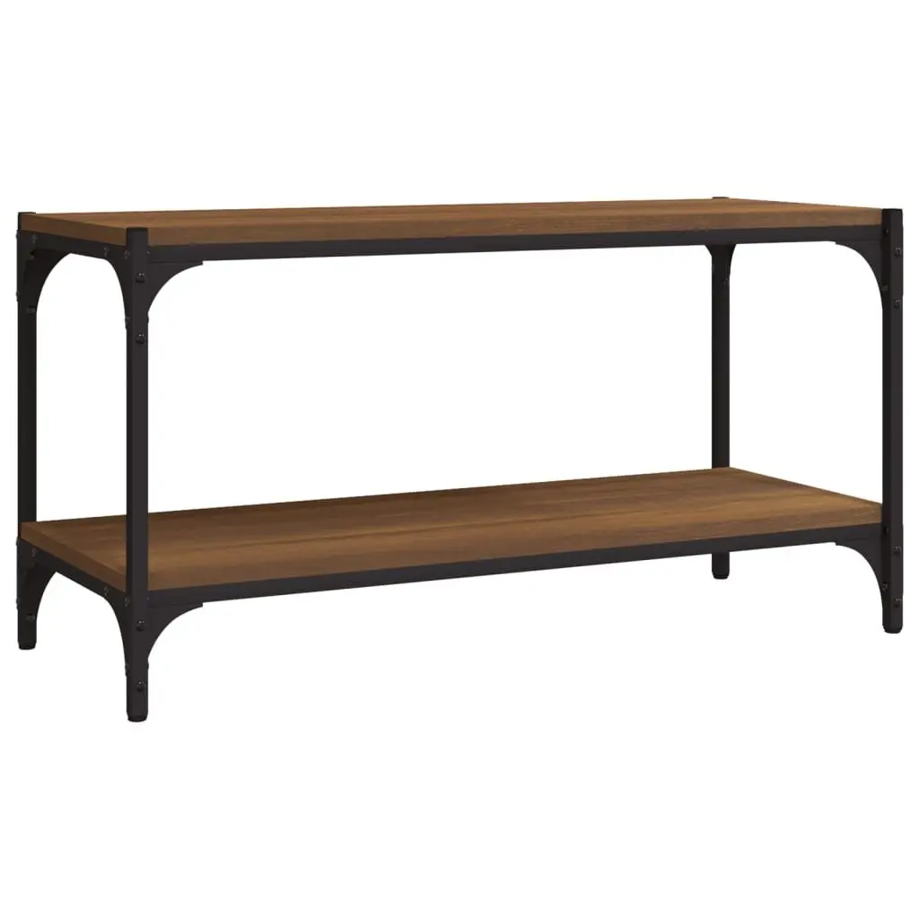 TV Cabinet Industrial Style Brown Oak 80x33x41cm Engineered Wood and Steel Frame