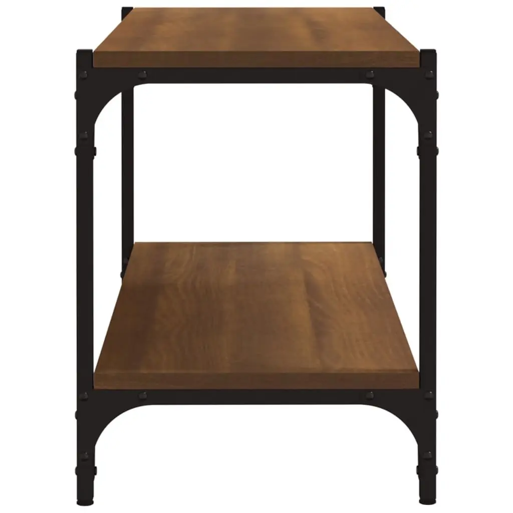 TV Cabinet Industrial Style Brown Oak 80x33x41cm Engineered Wood and Steel Frame