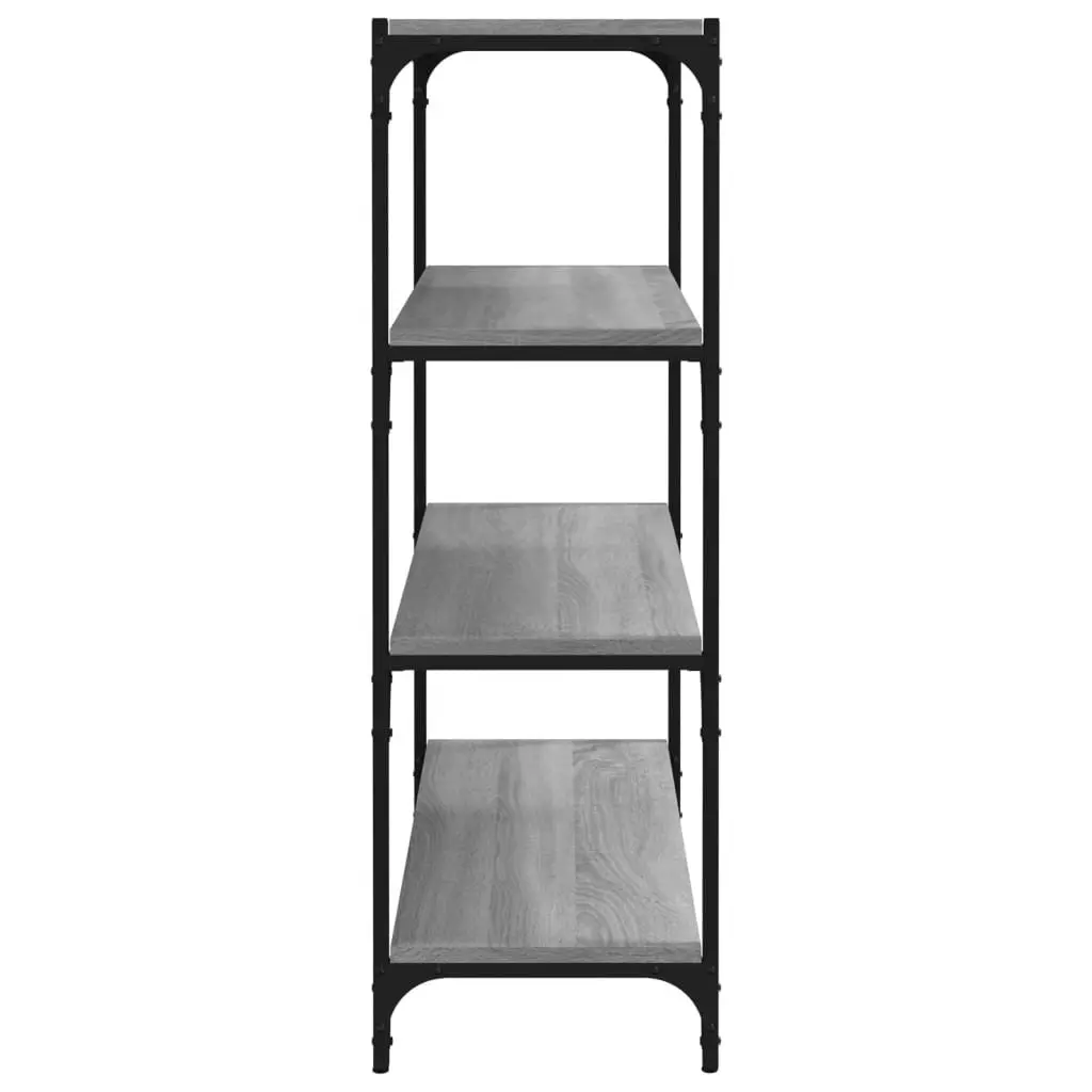 Book Cabinet Grey Sonoma Storage Shelving Unit 4 Shelf Engineered Wood Steel