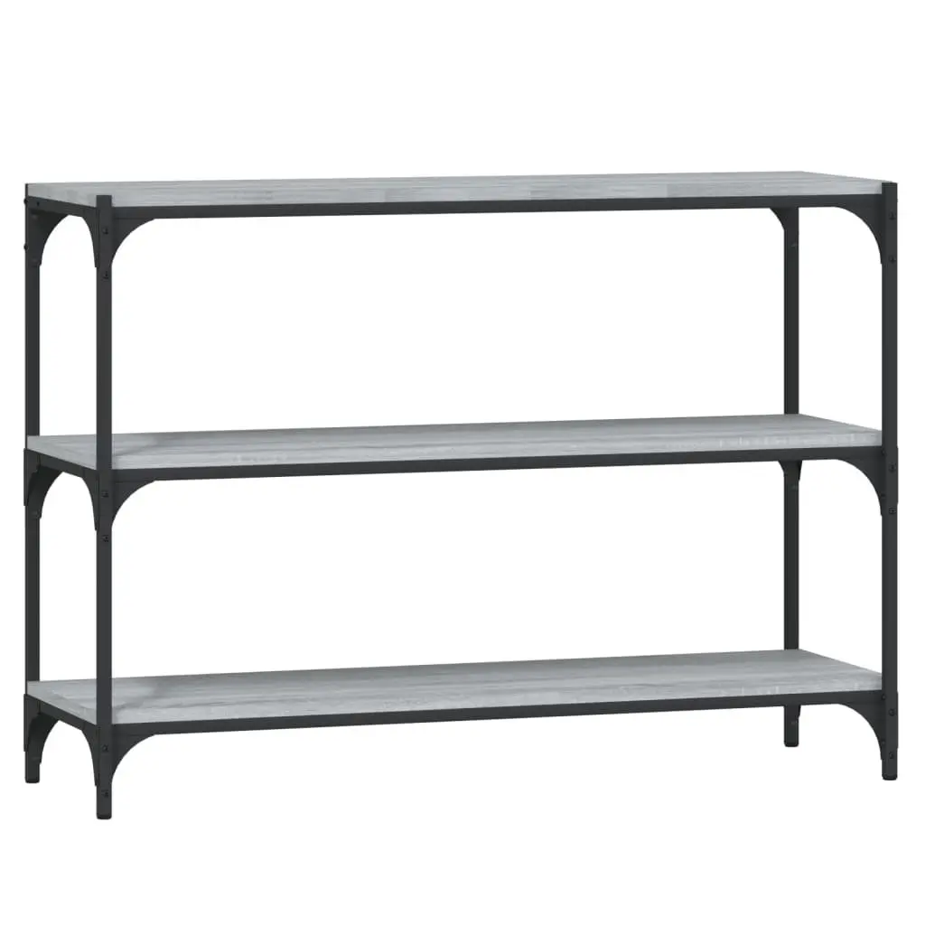 Book Cabinet Industrial Style Grey 100x33x70.5cm Engineered Wood and Steel Storage Shelving Unit