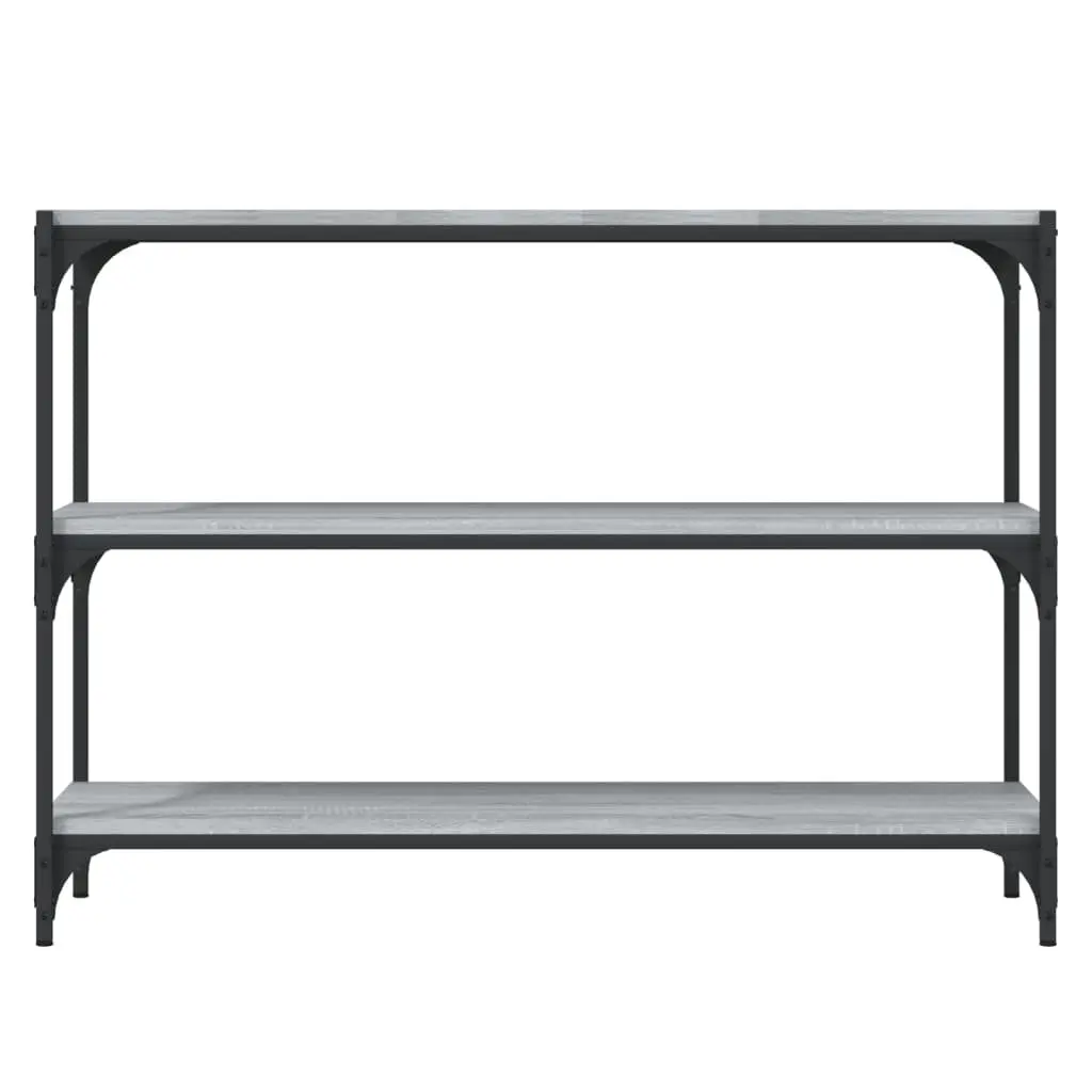 Book Cabinet Industrial Style Grey 100x33x70.5cm Engineered Wood and Steel Storage Shelving Unit