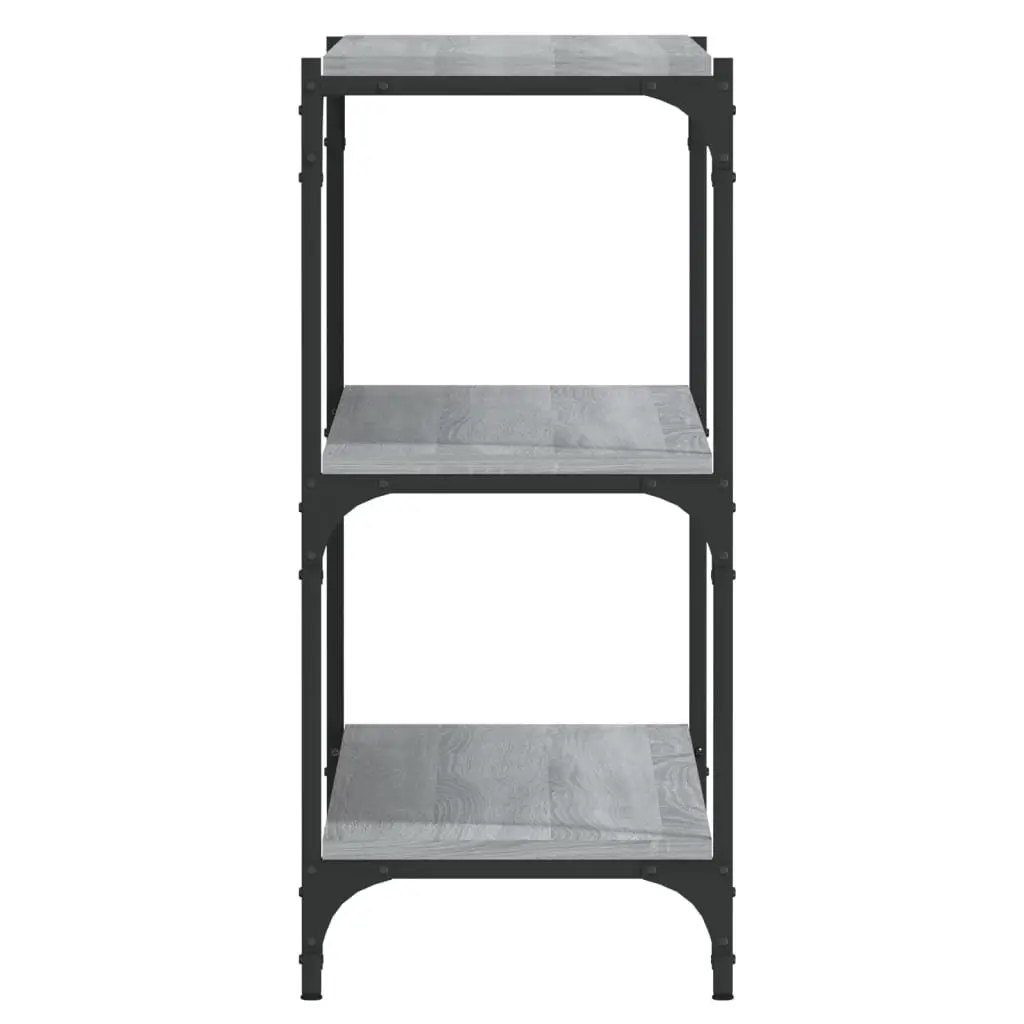 Book Cabinet Industrial Style Grey 100x33x70.5cm Engineered Wood and Steel Storage Shelving Unit