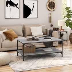 Grey Sonoma Coffee Table with Storage - 100x50x40 cm
