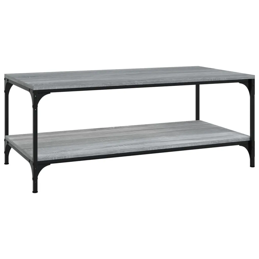 Coffee Table Grey Sonoma 100x50x40 cm Engineered Wood Steel Frame
