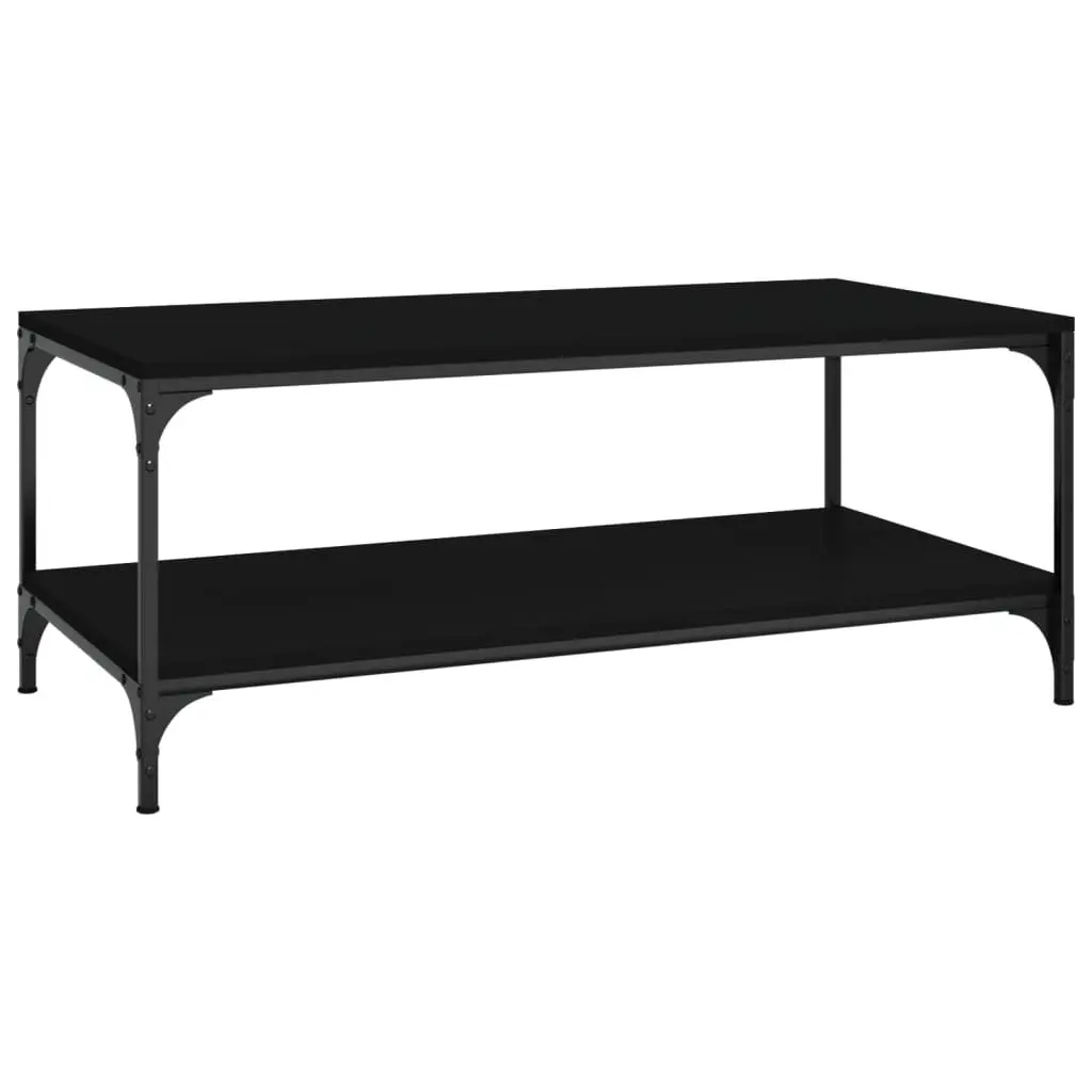 Coffee Table Black 80x50x40 cm Engineered Wood Steel Frame