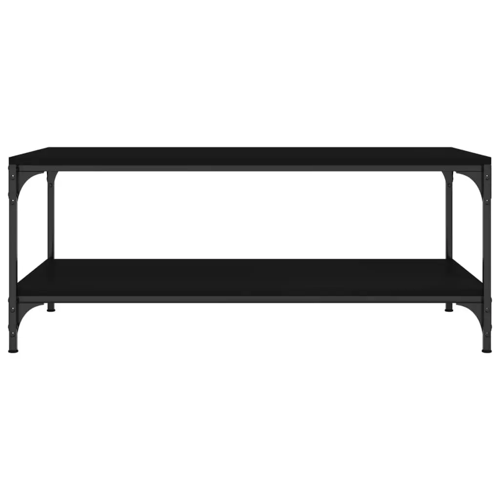 Coffee Table Black 80x50x40 cm Engineered Wood Steel Frame