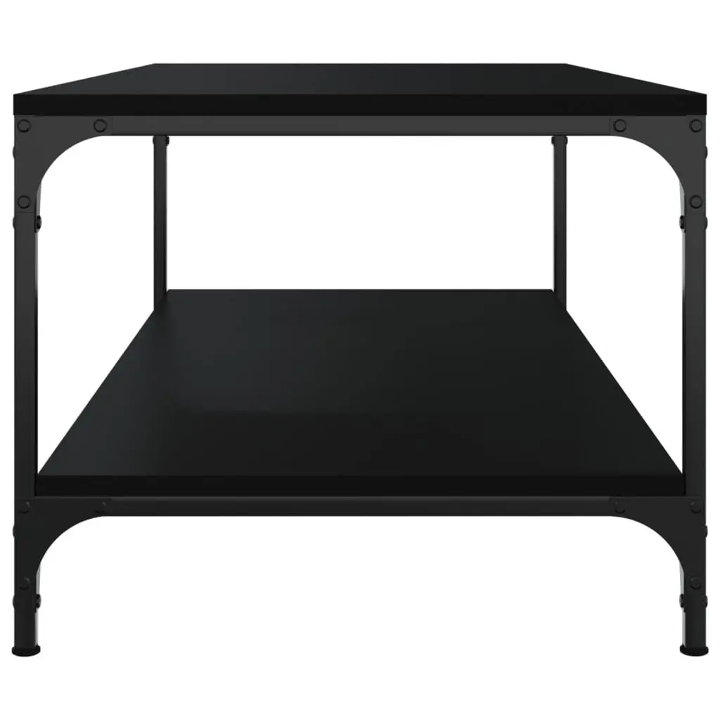 Coffee Table Black 80x50x40 cm Engineered Wood Steel Frame