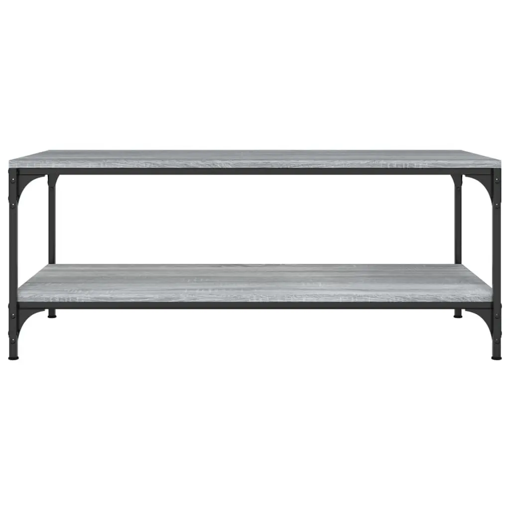 Coffee Table Grey Sonoma 80x50x40 cm Engineered Wood Steel Frame