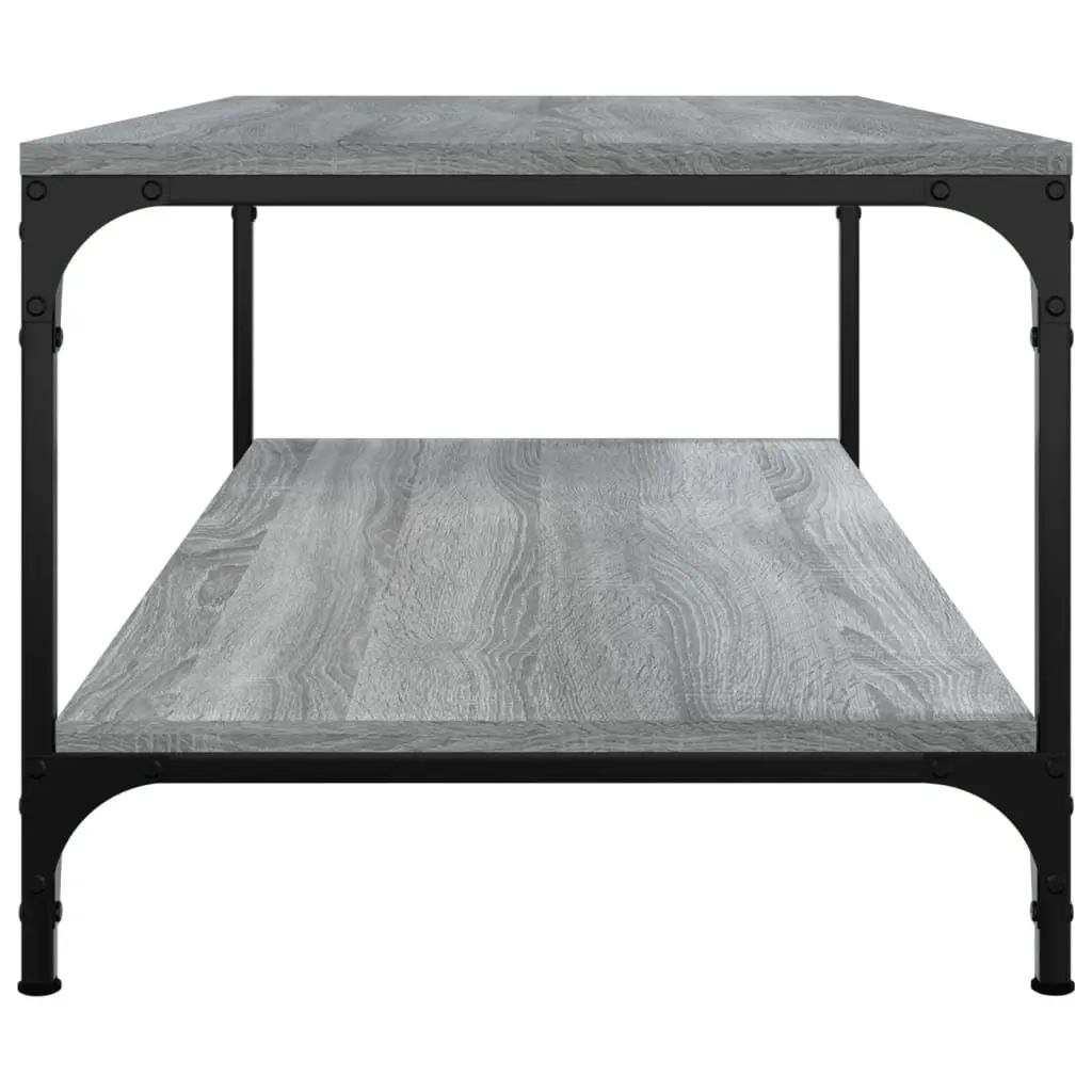 Coffee Table Grey Sonoma 80x50x40 cm Engineered Wood Steel Frame