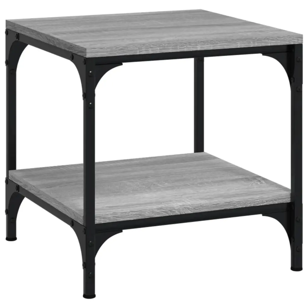 Coffee Table Grey Sonoma 50x50x40 cm Engineered Wood Steel Frame
