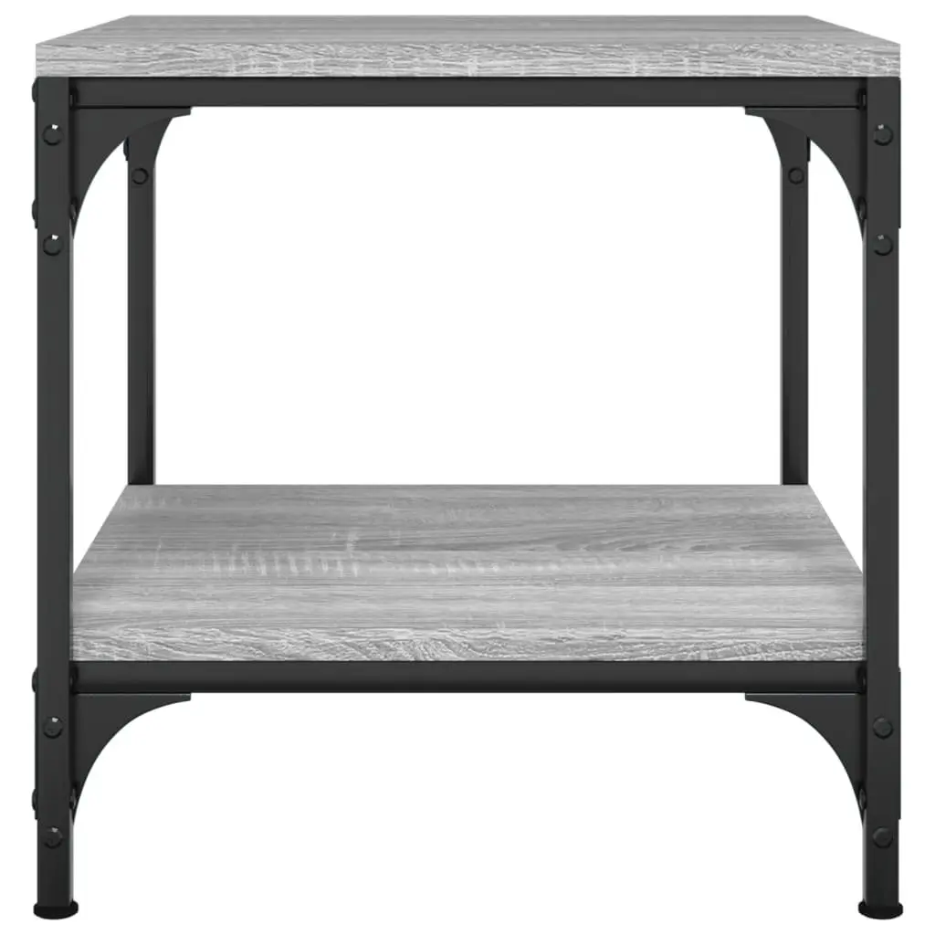 Coffee Table Grey Sonoma 50x50x40 cm Engineered Wood Steel Frame