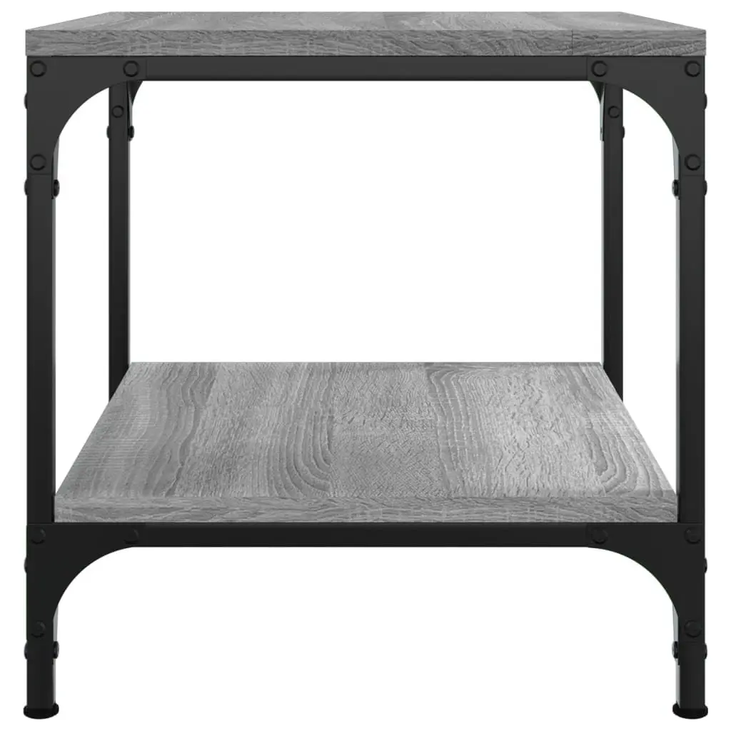 Coffee Table Grey Sonoma 50x50x40 cm Engineered Wood Steel Frame