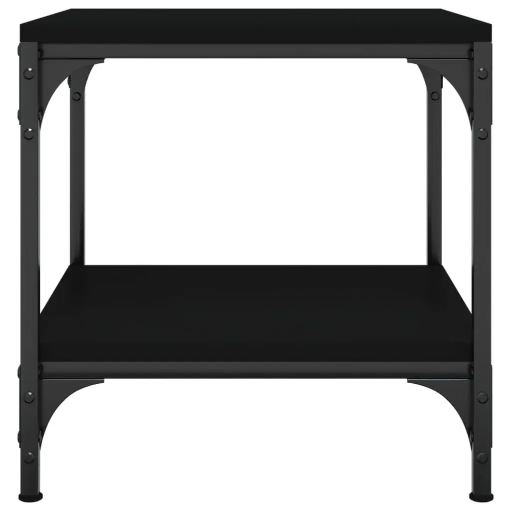 Industrial Side Table Black 40x40x40cm Engineered Wood Steel Frame