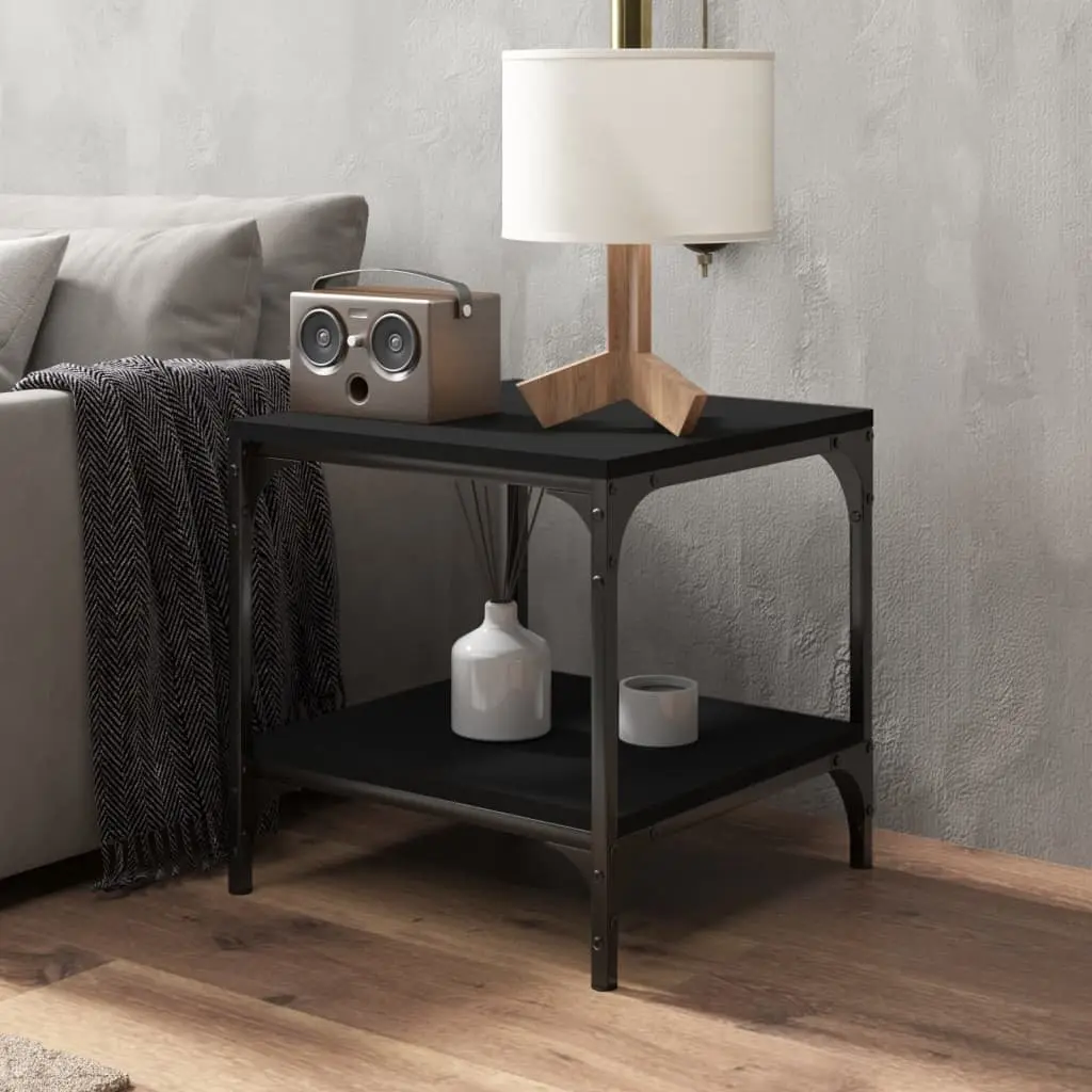 Side Tables Black 40x40x40 cm Engineered Wood Storage Accent Furniture 2 Piece