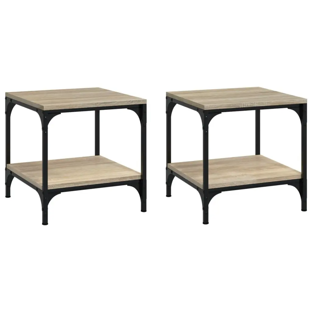 Side Tables Brown 40x40x40 cm Engineered Wood Storage 2 pcs Accent Furniture