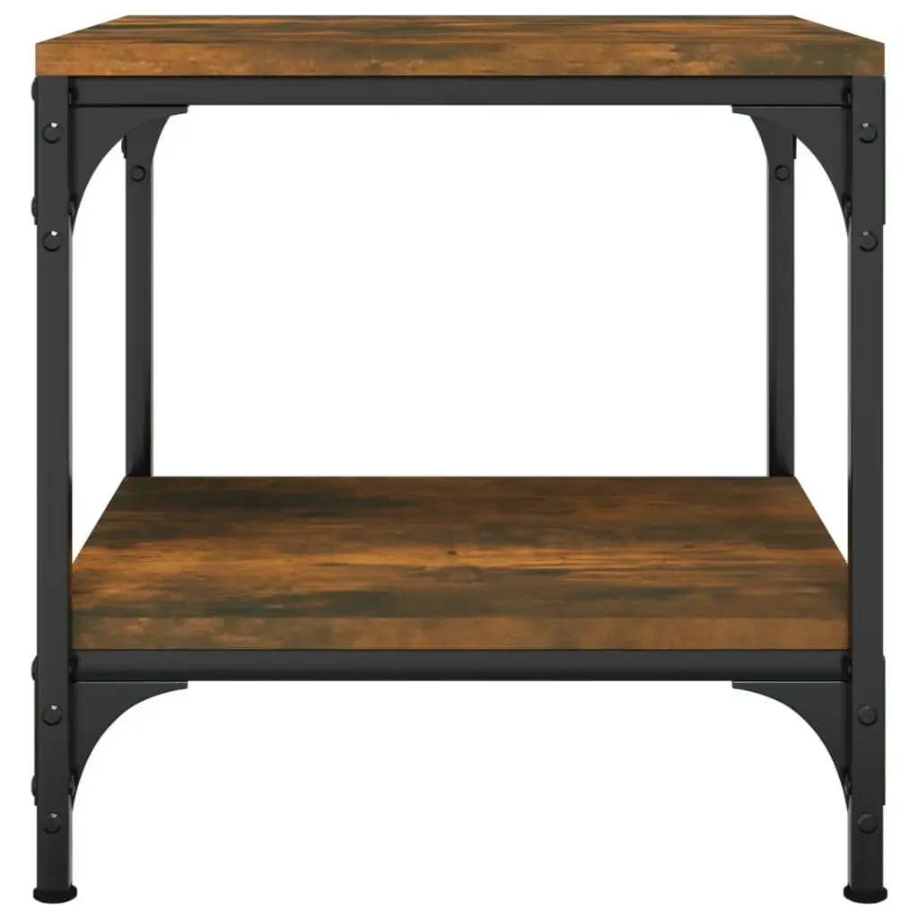 Side Tables Brown Engineered Wood Coffee Table Steel Frame Storage 2 Piece