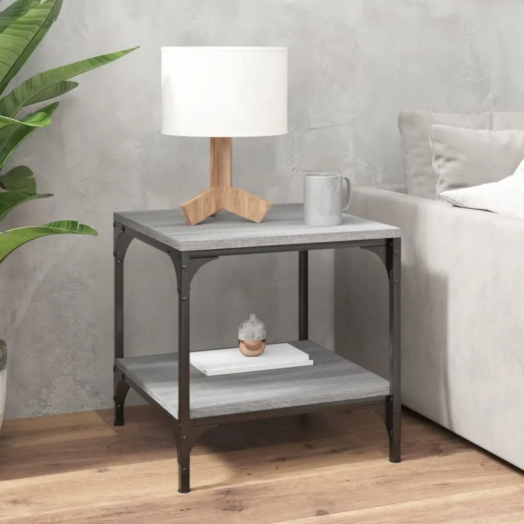 Side Tables Set of 2 Grey Sonoma Engineered Wood Industrial Accent